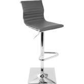 Master Adjustable Swivel Bar Stool in Grey Leatherette